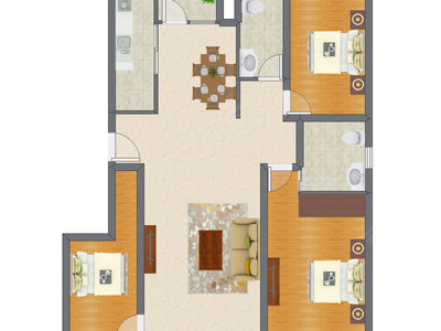 3室2厅 140.90平米