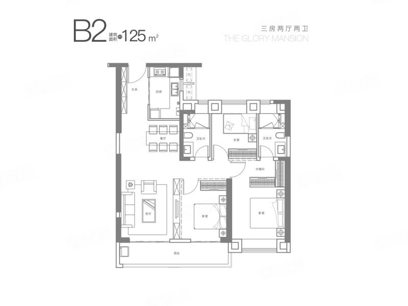 华中科学生态城·嘉悦府3室2厅2卫125㎡南186万