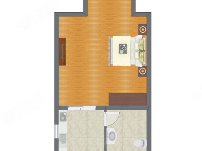 1室0厅 41.27平米户型图