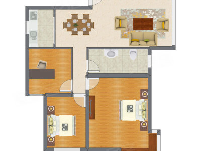 3室2厅 75.63平米