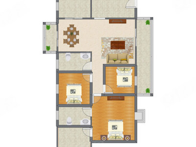 3室2厅 115.54平米
