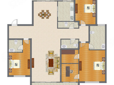 3室2厅 260.00平米户型图