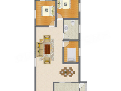 3室2厅 104.50平米