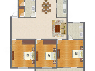 3室2厅 146.70平米