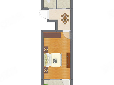 1室1厅 34.31平米