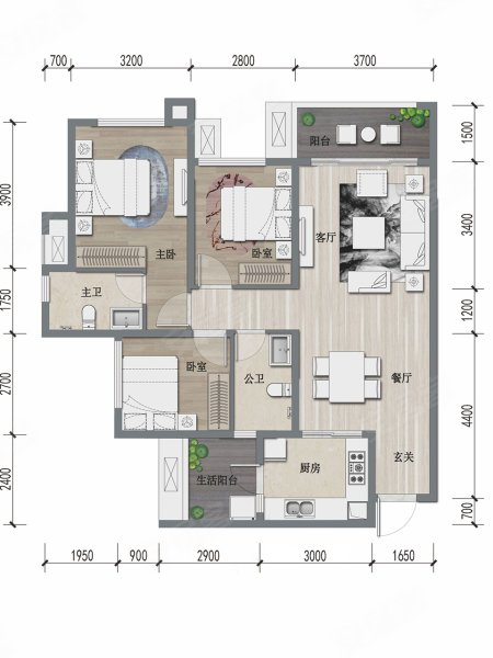 滨江睿城3室2厅85㎡98万二手房图片