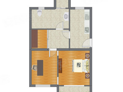 2室0厅 75.12平米