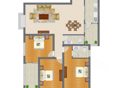 3室2厅 132.39平米