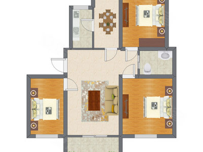3室2厅 100.60平米