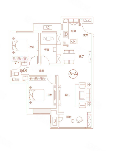 新松·未来ONE3室2厅1卫102㎡南北80万