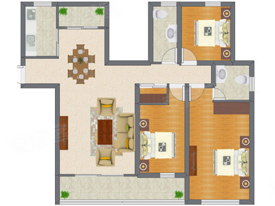 3室2厅 143.02平米