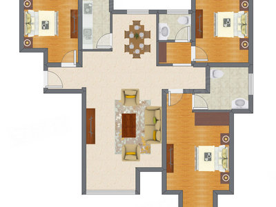 3室2厅 137.59平米