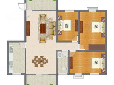 3室2厅 121.00平米