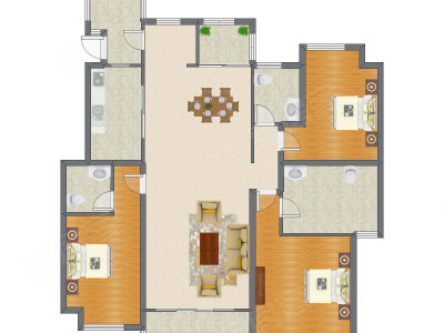 3室2厅 170.00平米