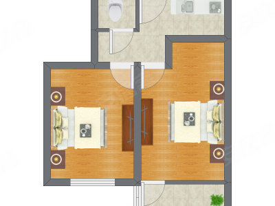 2室0厅 47.50平米户型图