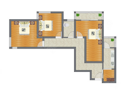 3室1厅 101.98平米