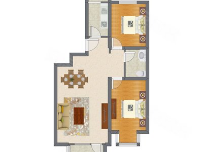 2室2厅 86.00平米