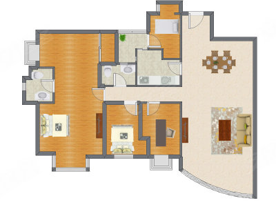 3室2厅 168.06平米