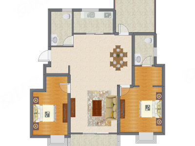 2室2厅 135.00平米户型图