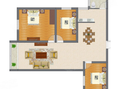 3室2厅 136.60平米户型图
