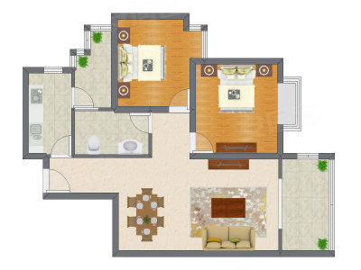 2室2厅 87.90平米