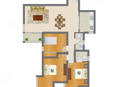 3室2厅 90.20平米