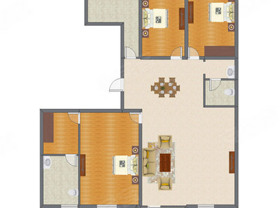 3室2厅 216.38平米