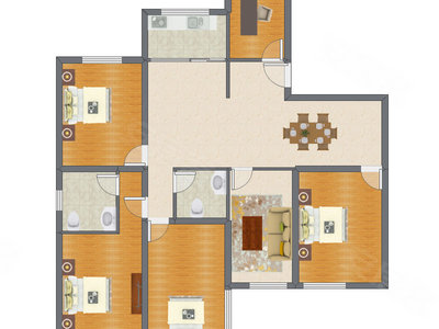 5室2厅 160.50平米户型图