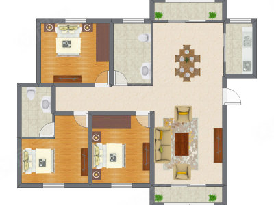 3室2厅 105.06平米