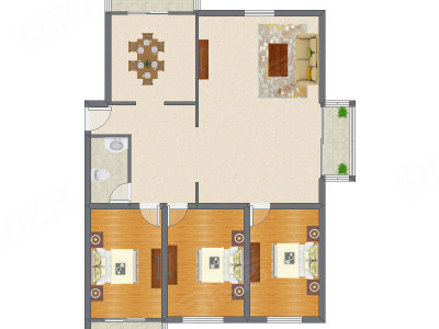 3室2厅 155.85平米