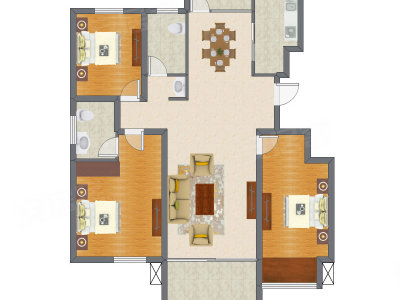 3室2厅 96.89平米