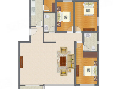 3室1厅 159.16平米