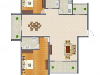 2室1厅 112.80平米