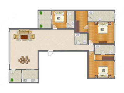 3室3厅 238.00平米