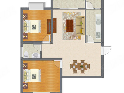 2室2厅 96.50平米
