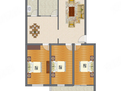 3室2厅 126.00平米