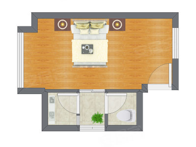 1室0厅 32.25平米户型图