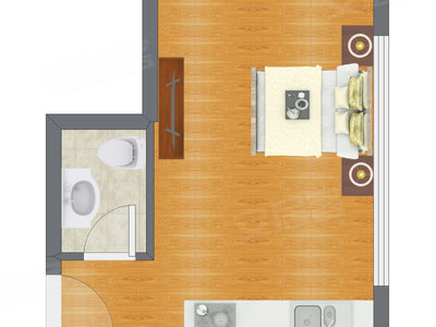 1室0厅 37.20平米户型图