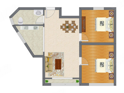 2室2厅 86.98平米