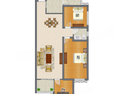 3室2厅 87.98平米