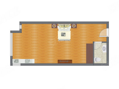 1室1厅 65.27平米户型图