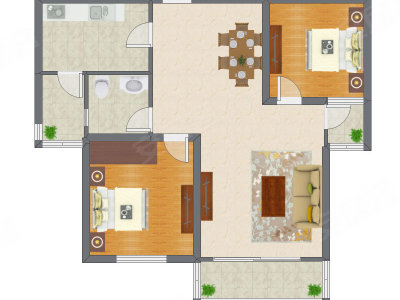 2室2厅 98.90平米