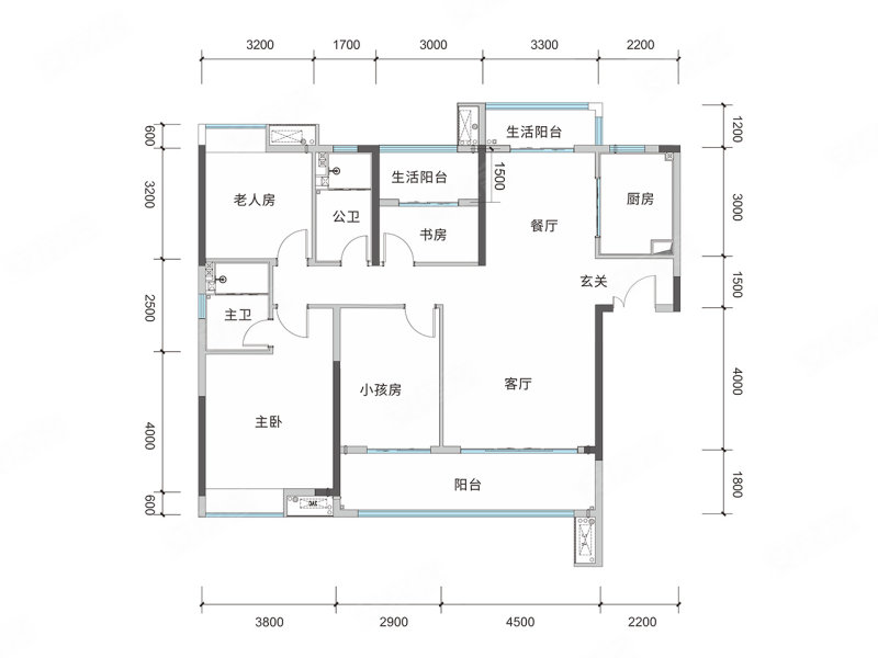 润和星河玥(新房)4室2厅2卫147㎡南156万