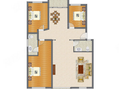 3室2厅 178.25平米户型图