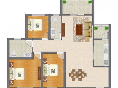 3室2厅 85.25平米