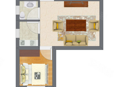 1室1厅 20.17平米户型图