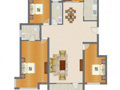 3室2厅 141.82平米