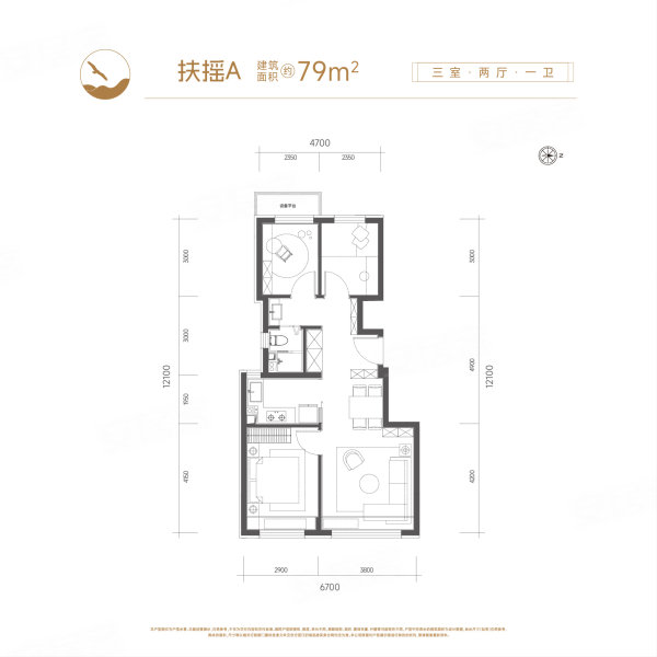 中建·玖玥府3室2厅1卫79㎡南北521万