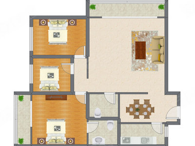 3室2厅 148.16平米