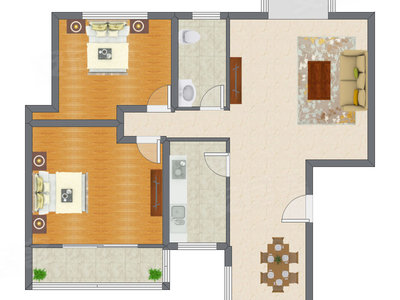2室2厅 127.65平米
